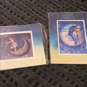 Dreamy Moon and Angel Art Prints